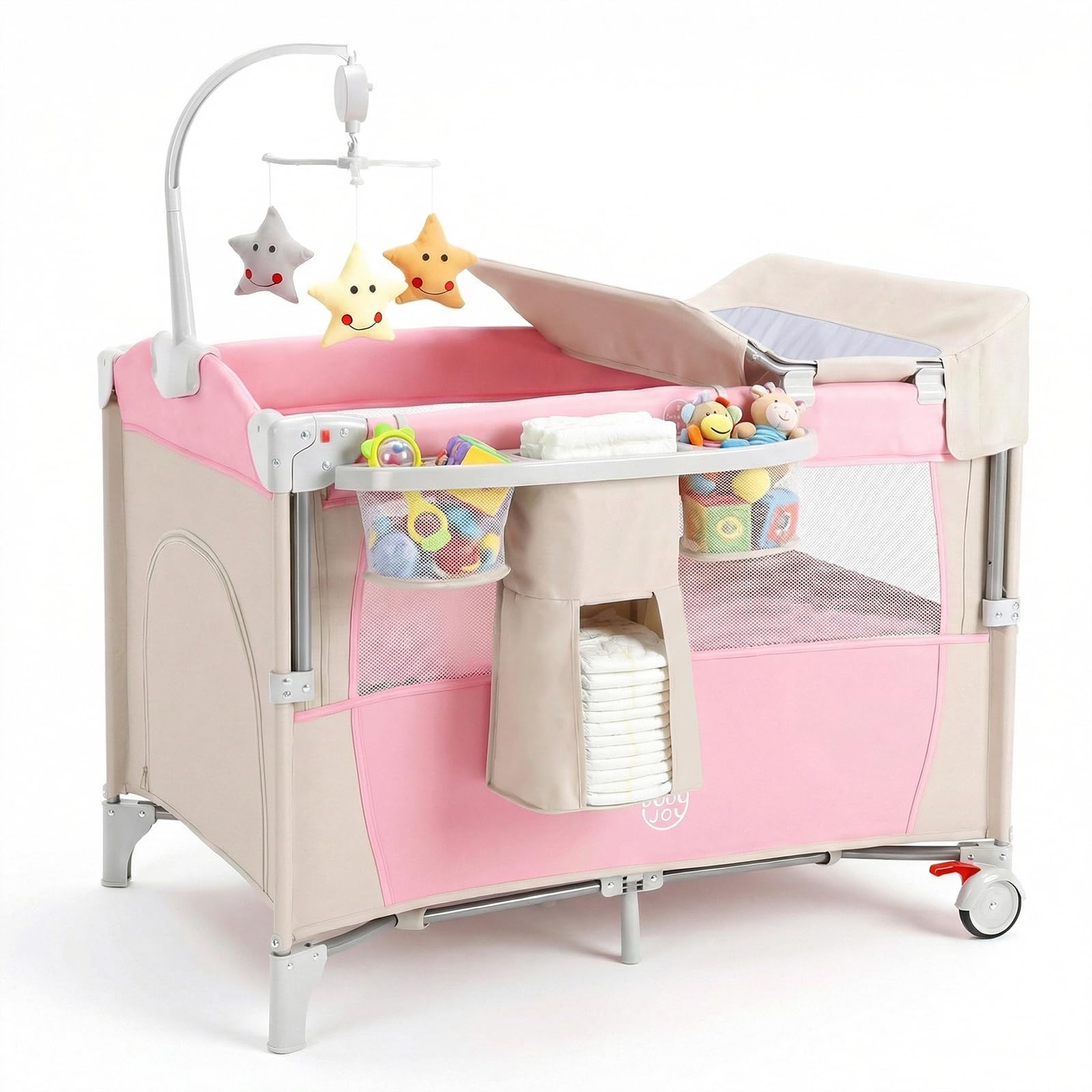 Amazon.com : BABY JOY 5-in-1 Pink Pack and Play, Portable Baby